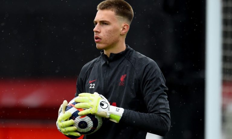 Jakub Ojrzynski in action for Liverpool youth team.