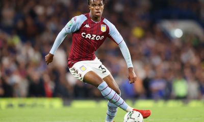 Carney Chukwuemeka of Aston Villa runs with the ball during the Carabao Cup Third Round match against Chelsea.