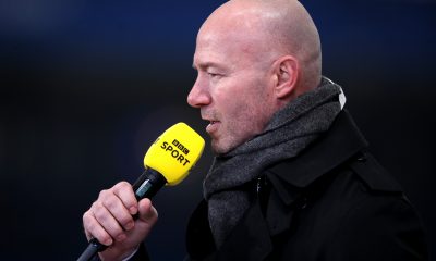 Alan Shearer during the Emirates FA Cup Quarter Final match between Leicester City and Manchester United.