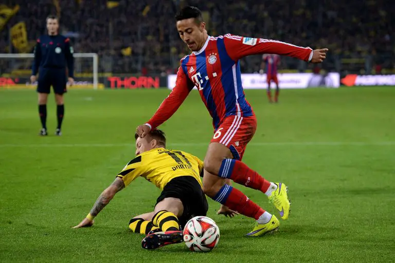 Thiago Alcantara in action for Bayern Munich back in April 2015.