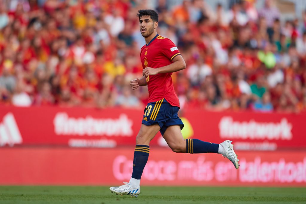 Marco Asensio in action for Spain. 