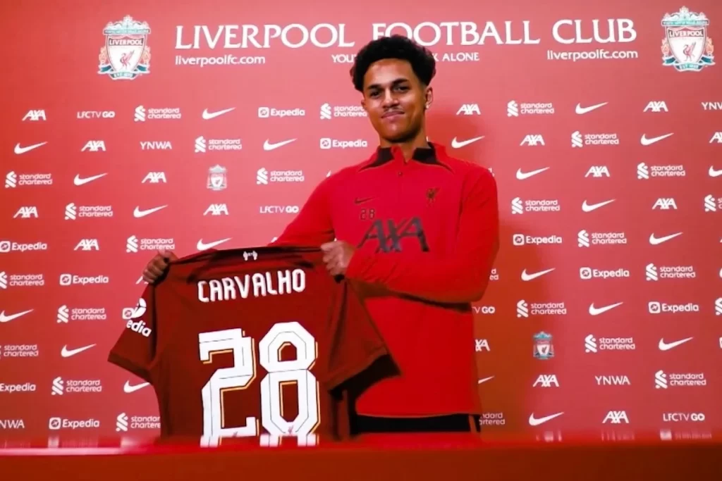 Klopp reveals that Fabio Carvalho could play in a number of positions at Liverpool.