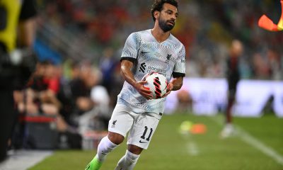 Mohamed Salah in action for Liverpool against Manchester United in a pre-season friendly in Thailand.