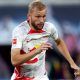 Konrad Laimer of Leipzig runs with the ball.