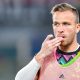Arthur Melo of Juventus looks on during his warm-up session. (Photo by Getty Images)