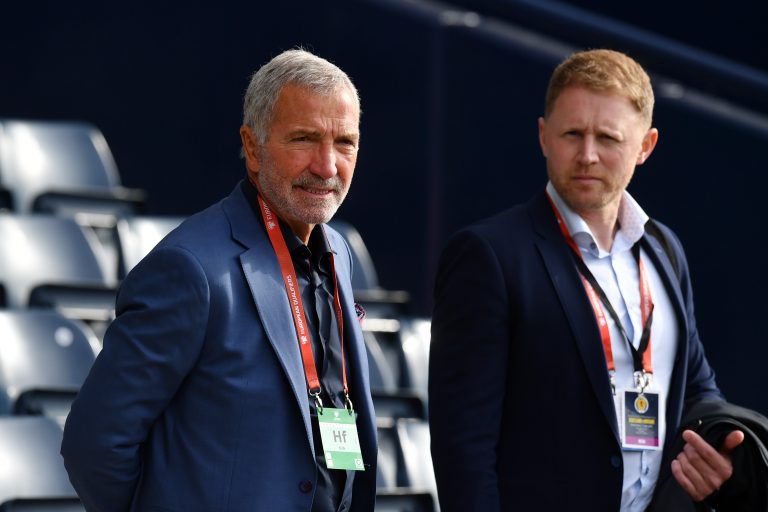 Broadcaster Graeme Souness looks on prior to kick off of the FIFA World Cup Qualifier match between Scotland and Ukraine.