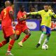 Brazil's Neymar fights for the ball with Ghana's Kamaldeen Sulemana during a friendly.