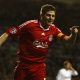 Steven Gerrard celebrates after scoring for Liverpool against Real Madrid.