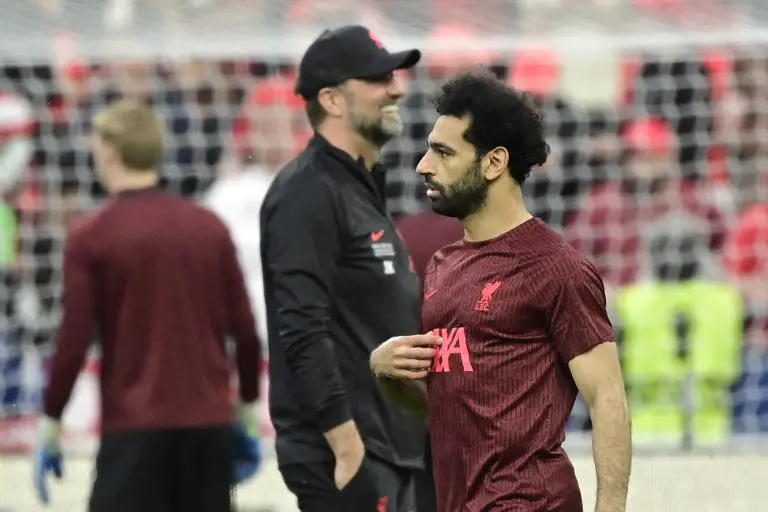 Mohamed Salah and Jurgen Klopp.