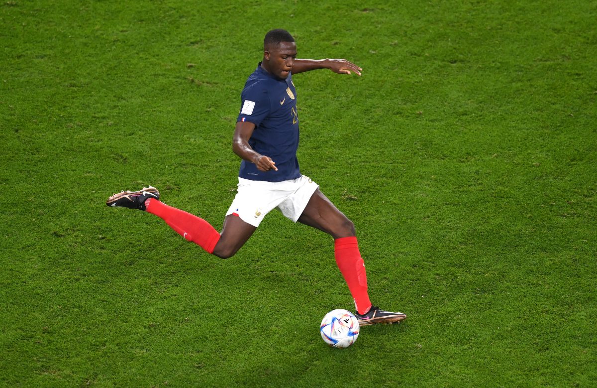 Ibrahima Konate in action for France.