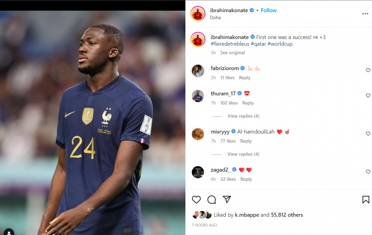 Konate took to Instagram to reveal happiness with first win