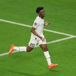 Mohammed Kudus of Ghana celebrates after scoring their team's third goal during the FIFA World Cup Qatar 2022 Group H match between Korea Republic and Ghana at Education City Stadium on November 28, 2022 in Al Rayyan, Qatar.