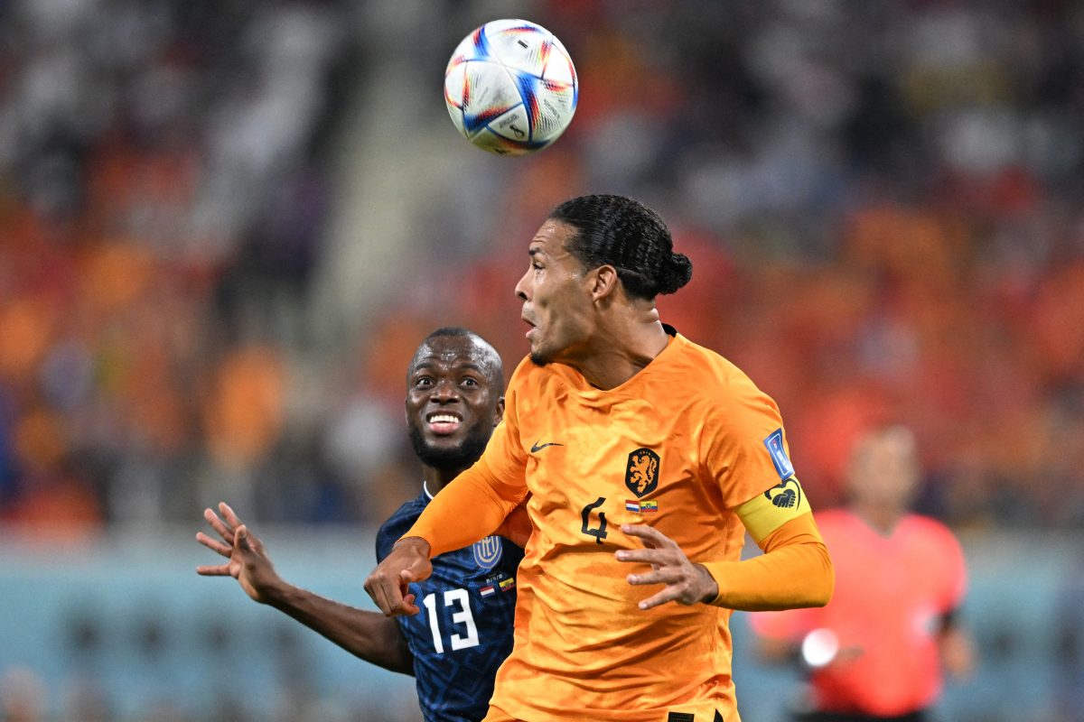 Virgil van Dijk in action against Ecuador in the World Cup.