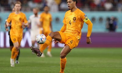 Virgil Van Dijk of Netherlands in action during the FIFA World Cup Qatar 2022 Round of 16 match.