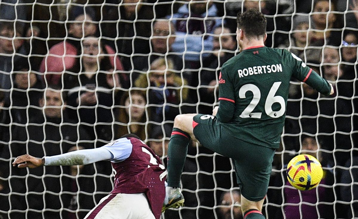 Andrew Robertson against Aston Villa.
