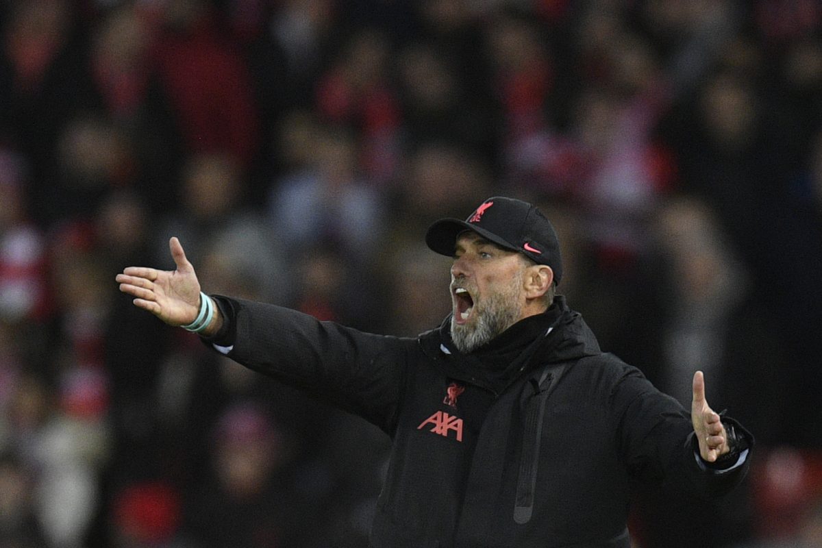 Liverpool boss Jurgen Klopp is a frustrated man following the loss to Brentford. (Photo by OLI SCARFF/AFP via Getty Images)