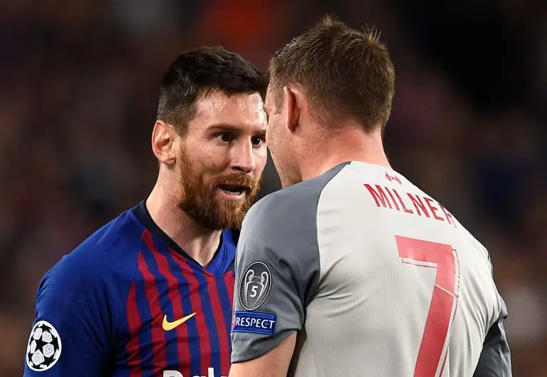 Liverpool vice-captain James Milner talks about going up against Lionel Messi at Camp Nou in 2019.