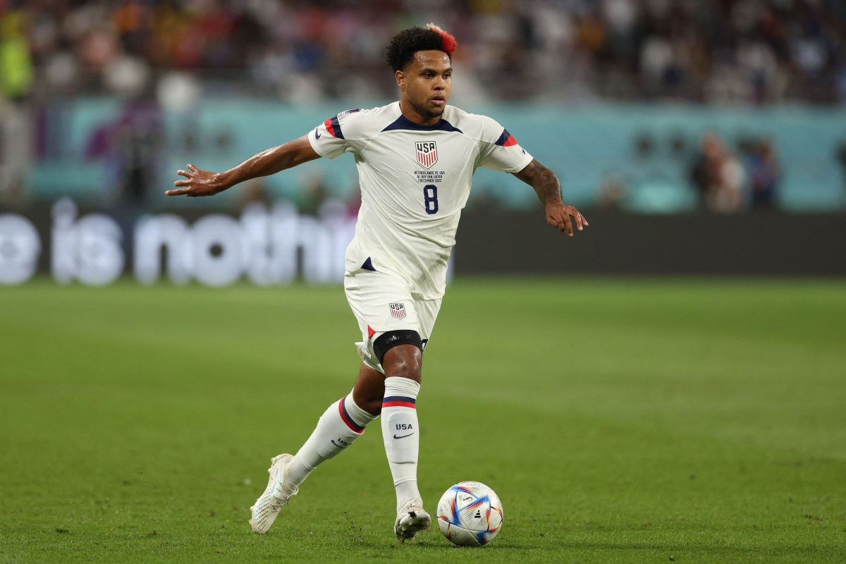 Weston McKennie in action for the USA in the World Cup.