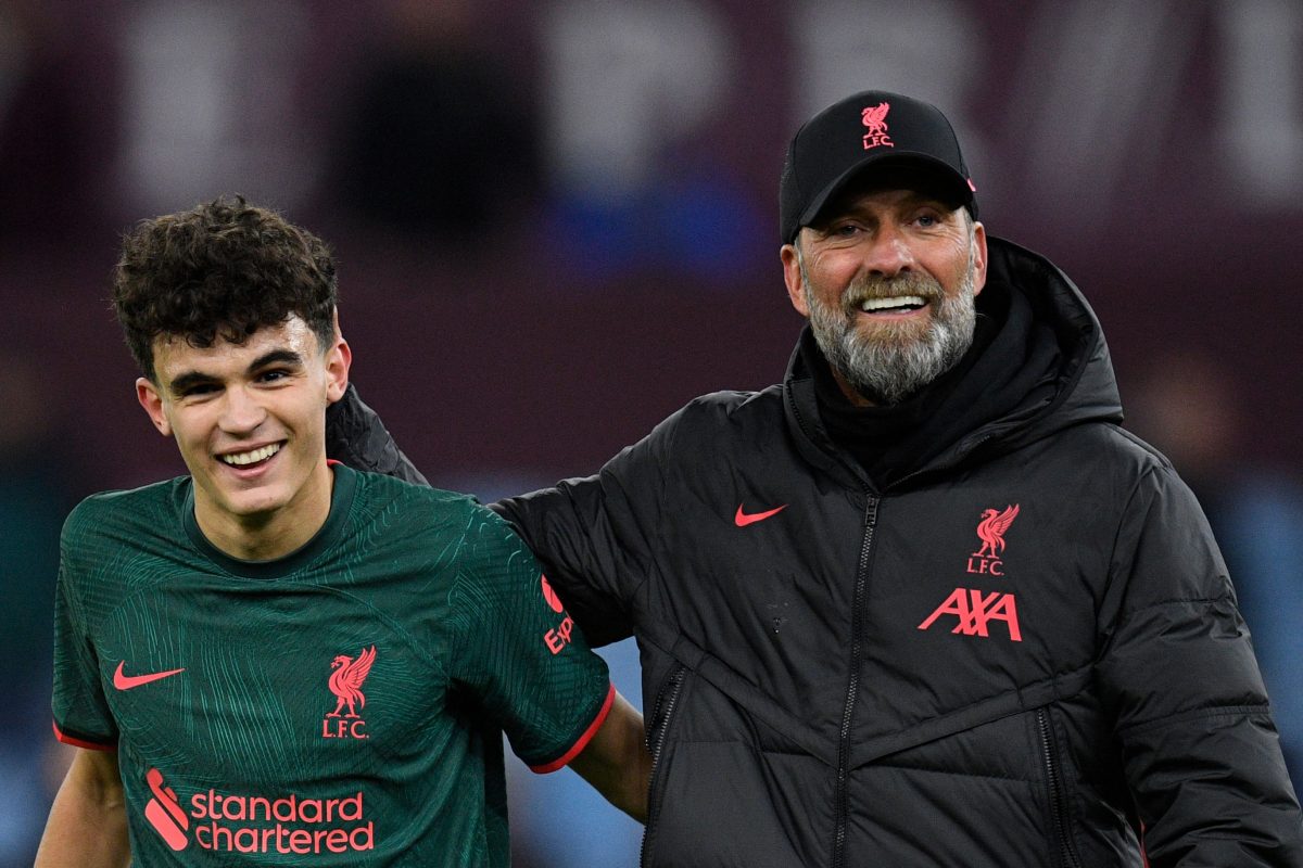 Jurgen Klopp highlights two players who helped Stefan Bajcetic impress for Liverpool against Wolves.  (Photo by OLI SCARFF/AFP via Getty Images)