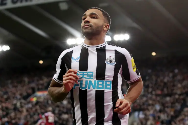 Callum Wilson of Newcastle United celebrates after scoring.