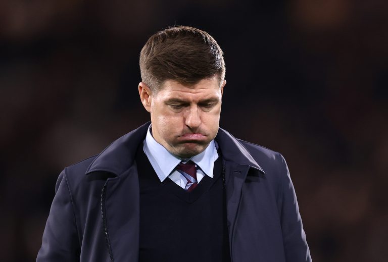 Steven Gerrard during his time as Aston Villa manager.