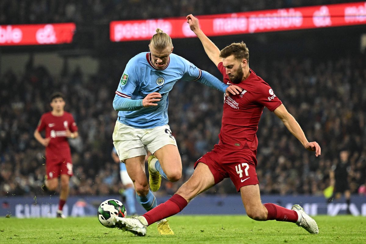 Erling Haaland was kept quiet by Nathaniel Phillips in Liverpool FC's clash against Manchester City in the Carabao Cup earlier this season.