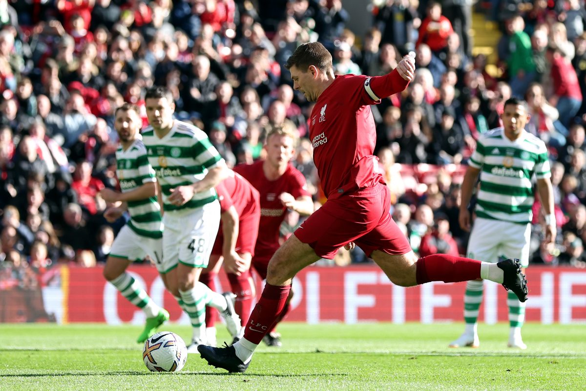 Steven Gerrard of Liverpool scores with a long shot. (Photo by Jan Kruger/Getty Images)