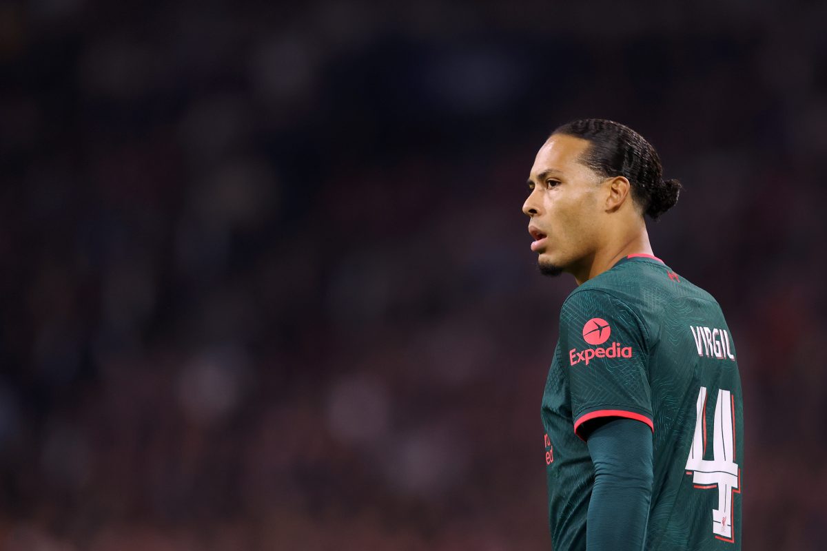 AMSTERDAM, NETHERLANDS - OCTOBER 26: Virgil van Dijk of Liverpool in action during the UEFA Champions League group A match between AFC Ajax and Liverpool FC at Johan Cruyff Arena on October 26, 2022 in Amsterdam, Netherlands.