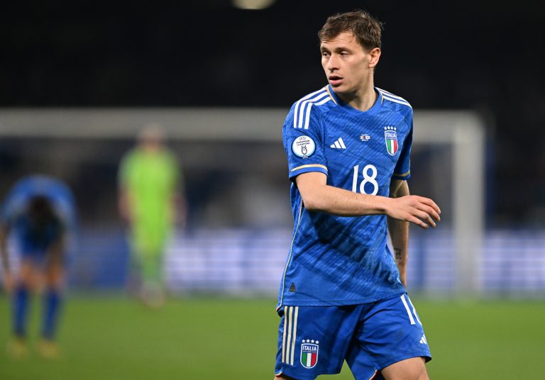 Nicolò Barella of Italy during a UEFA EURO 2024 qualifying game.