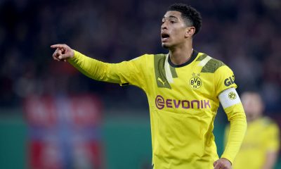 Dortmund's English midfielder Jude Bellingham wearing the captain's armband at 19.
