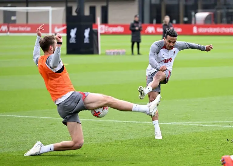 Liverpool injury update as Thiago returns to team training.