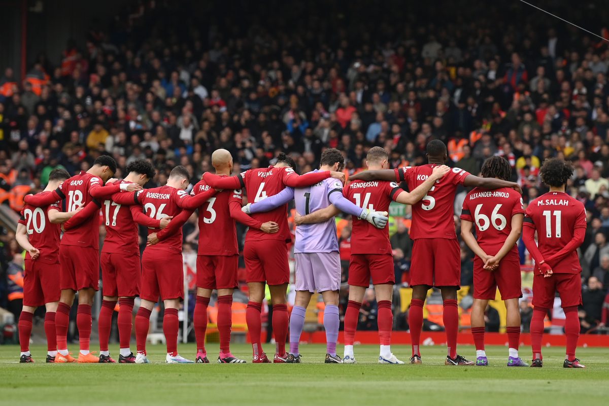 Liverpool lineup before the game against Arsenal at Anfield. Roy Keane talks on Anfield following Liverpool FC's Premier League draw with Arsenal 