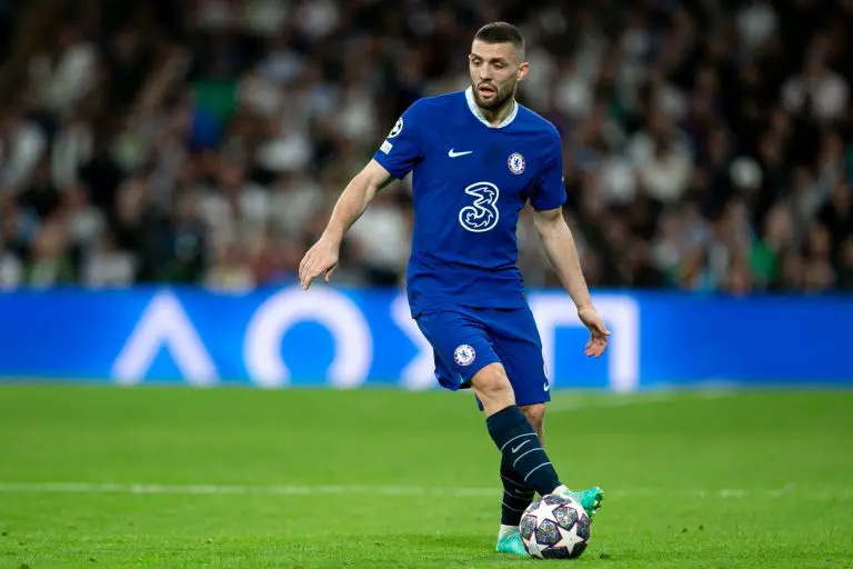 Mateo Kovacic of Chelsea in action against his former club Real Madrid.