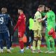 Aaron Ramsdale of Arsenal is congratulated by Alisson Becker of Liverpool. (Photo by Michael Regan/Getty Images)