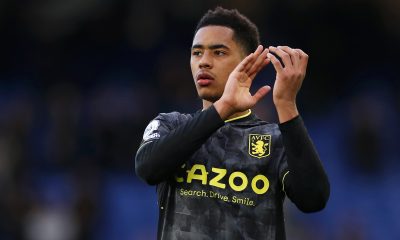Jacob Ramsey of Aston Villa applauds the fans.