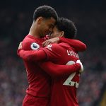 Liverpool's Dutch striker Cody Gakpo celebrates with Luis Diaz.