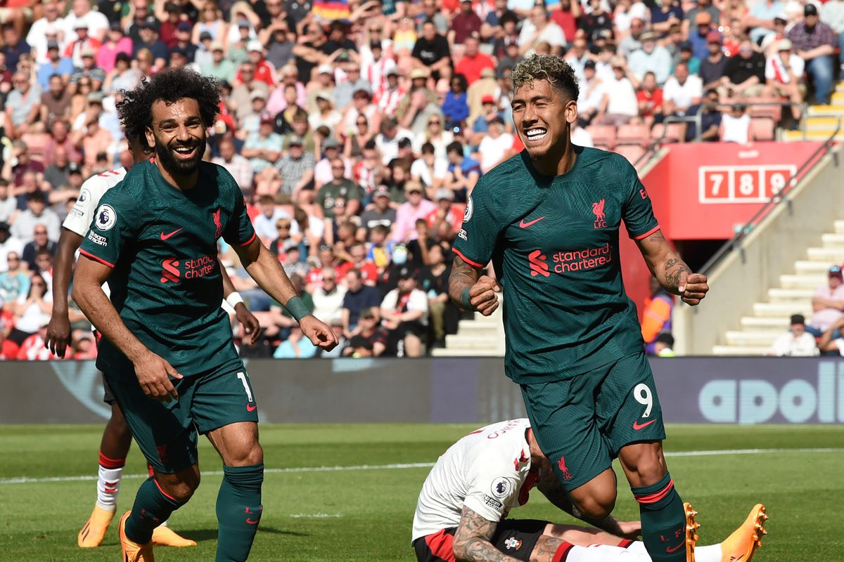 Roberto Firmino celebrates his last goal for Liverpool as Mohamed Salah watches on. Liverpool manager Jurgen Klopp reflects on rollercoaster season finale against Southampton