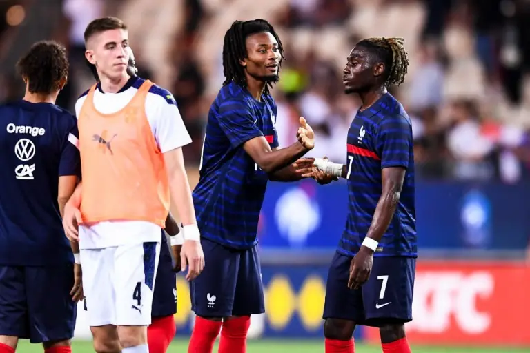 Kouadio KONE during the U21 EURO Qualification match between France and Serbia.