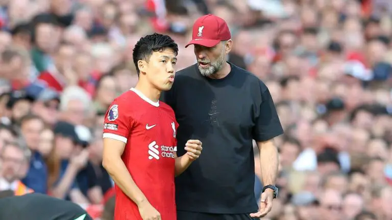 Jurgen Klopp makes Wataru Endo contract claim after Liverpool win Carabao Cup.