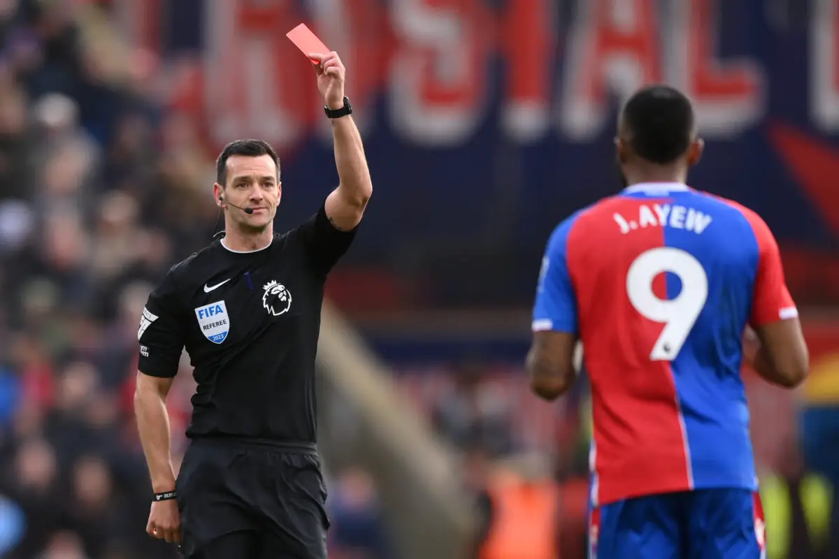 The red card completely changes the complexion of the game in Liverpool's favour (Photo by Justin Setterfield/Getty Images)