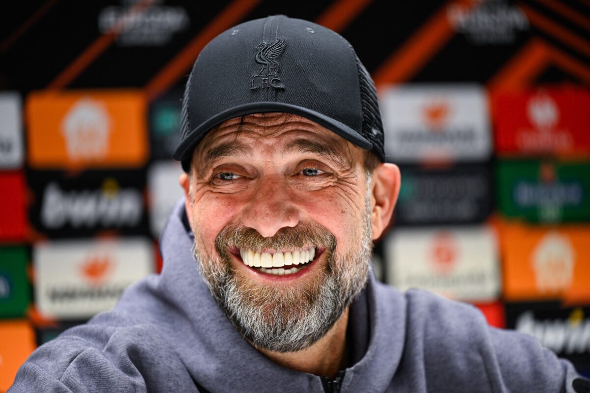 Liverpool manager Jurgen Klopp is smiling at Christmas