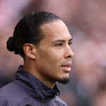 BRENTFORD, ENGLAND - FEBRUARY 17: Virgil van Dijk of Liverpool looks on during the Premier League match between Brentford FC and Liverpool FC at Gtech Community Stadium on February 17, 2024 in Brentford, England. (Photo by Ryan Pierse/Getty Images)