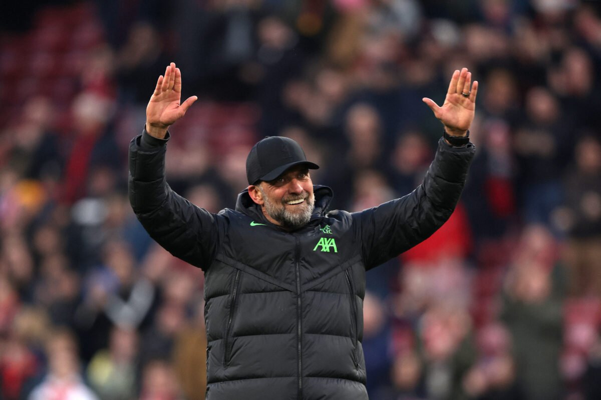 Liverpool manager Jurgen Klopp achieved his 10th Premier League Manager of the  Month with only three managers above him. (Photo by IAN HODGSON/AFP via Getty Images)