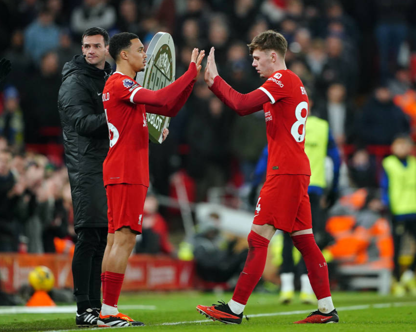 Liverpool vice-captain Trent Alexander-Arnold speaks highly of Conor Bradley. 