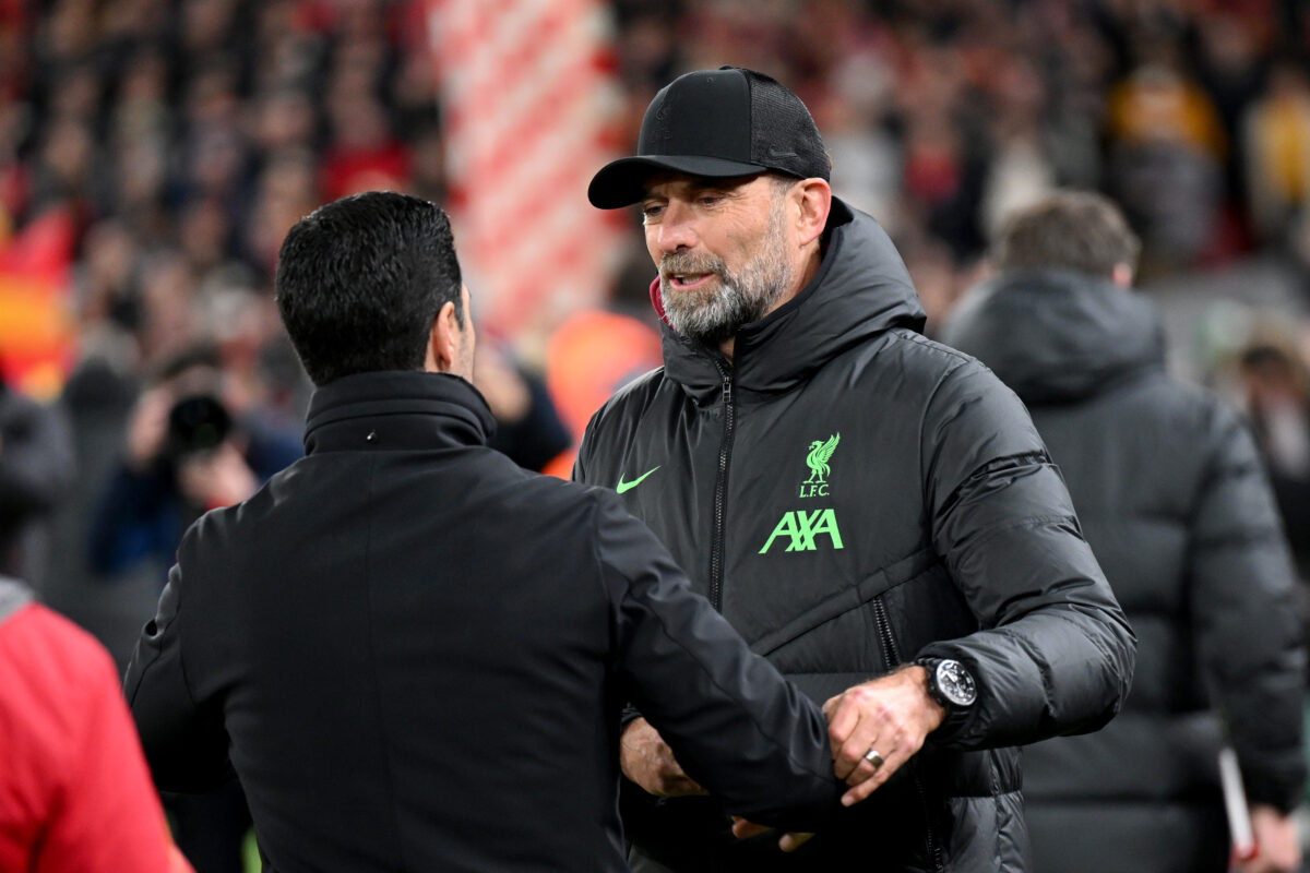 Gary Neville believes Jurgen Klopp gives Liverpool the edge over Arsenal in the Premier League title race. 