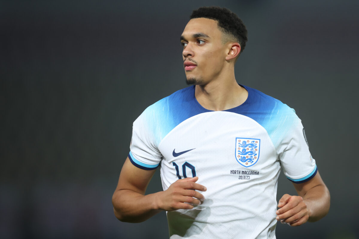 Alexander-Arnold is keeping busy as he recovers from injury. (Photo by Alex Grimm/Getty Images)