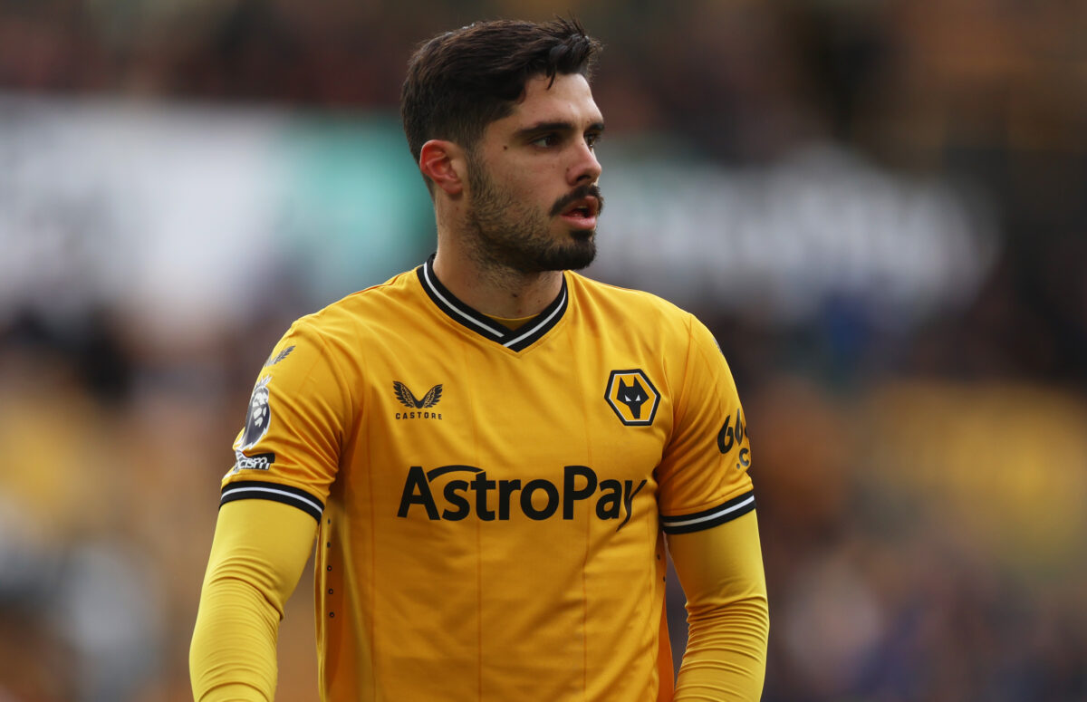 WOLVERHAMPTON, ENGLAND - FEBRUARY 10: Pedro Neto of Wolverhampton Wanderers during the Premier League match between Wolverhampton Wanderers and Brentford FC at Molineux on February 10, 2024 in Wolverhampton, England. (Photo by Nathan Stirk/Getty Images)