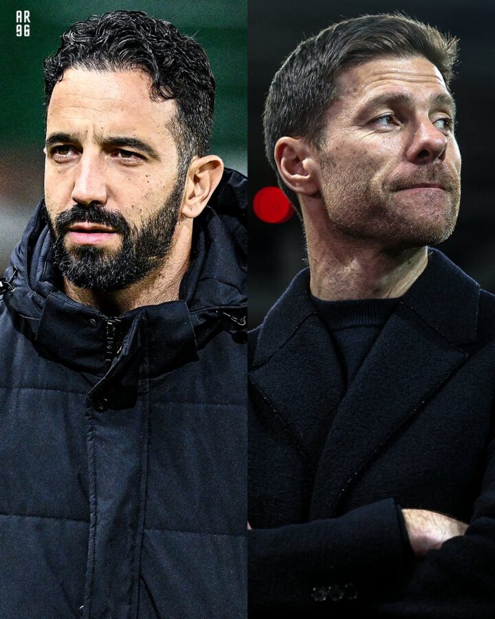 Sporting CP manager Ruben Amorim and Bayer Leverkusen manager Xabi Alonso are the top two favourites to succeed Jurgen Klopp at Liverpool. (Credit: X)
