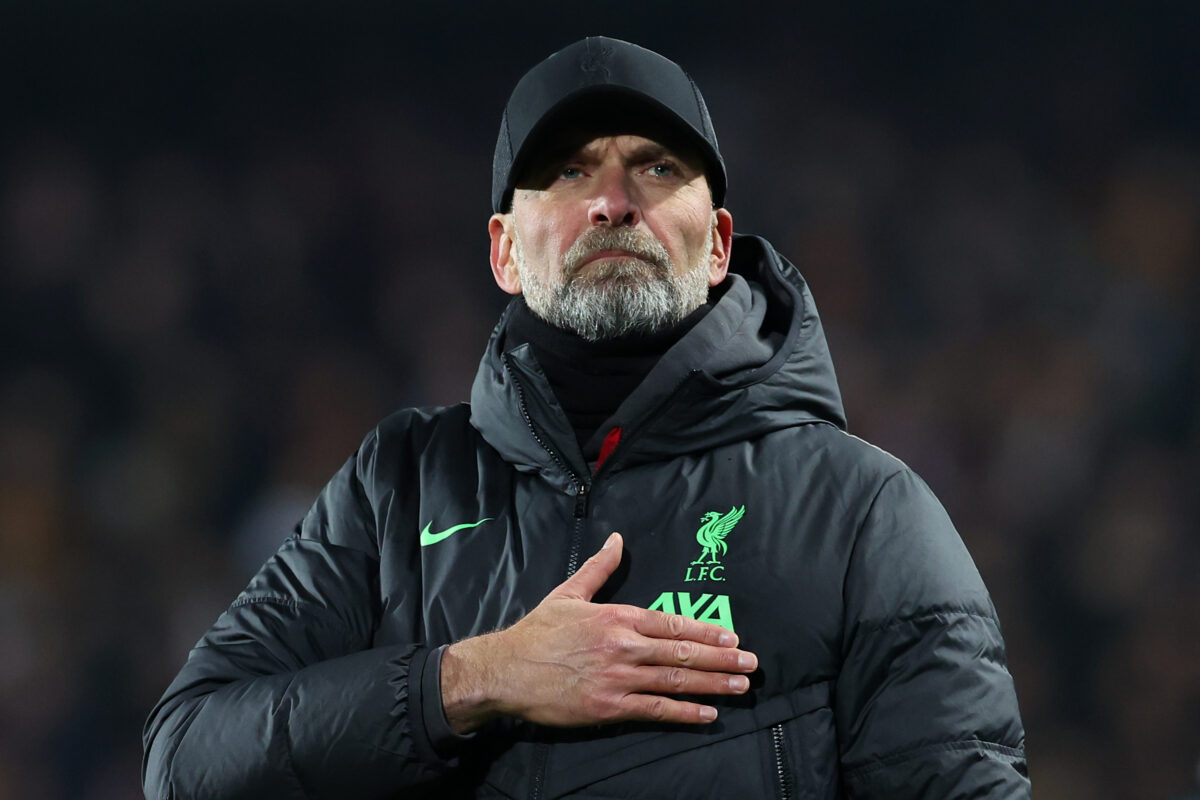Liverpool manager Jurgen Klopp acknowledges the strong performance from Sparta Praha despite scoring five goals in the Europa League victory.  (Photo by Alexander Hassenstein/Getty Images)