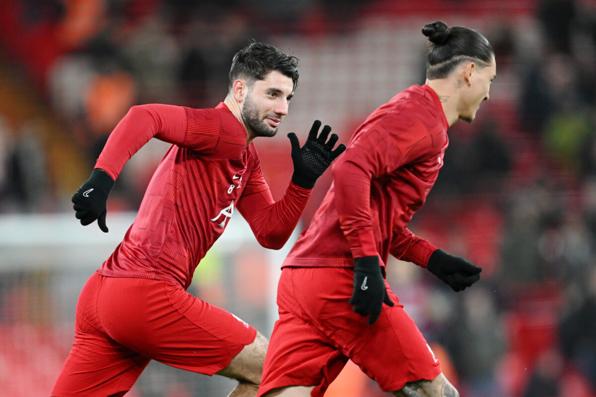 Liverpool duo Dominik Szoboszlai and Darwin Nunez have immense untapped potential and an important role to play at the club. (Photo by Michael Regan/Getty Images)